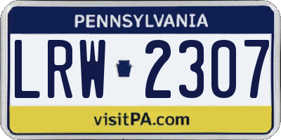 PA license plate LRW2307