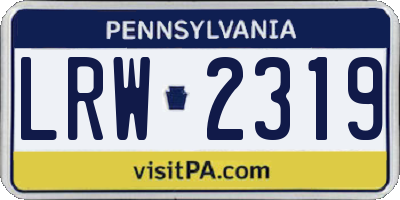 PA license plate LRW2319