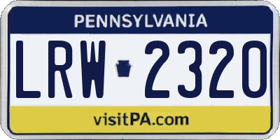 PA license plate LRW2320