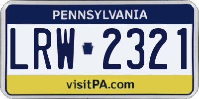 PA license plate LRW2321