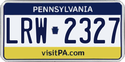 PA license plate LRW2327