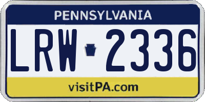 PA license plate LRW2336