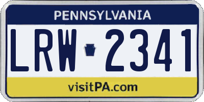 PA license plate LRW2341