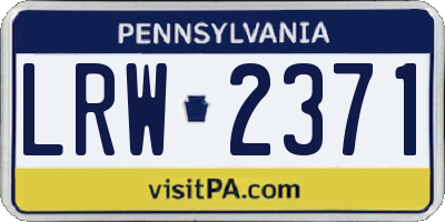 PA license plate LRW2371