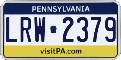 PA license plate LRW2379