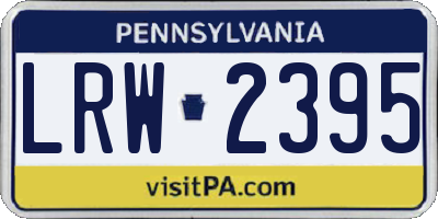 PA license plate LRW2395