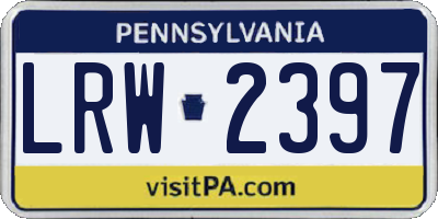 PA license plate LRW2397