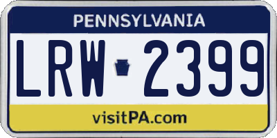 PA license plate LRW2399