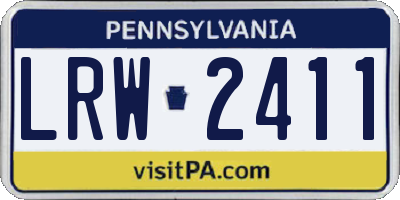 PA license plate LRW2411