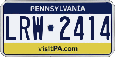 PA license plate LRW2414