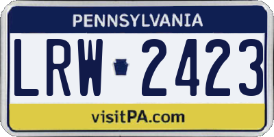 PA license plate LRW2423