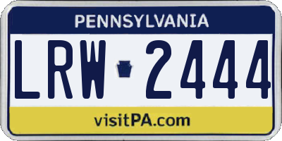 PA license plate LRW2444