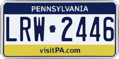 PA license plate LRW2446