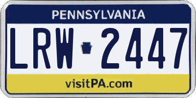 PA license plate LRW2447