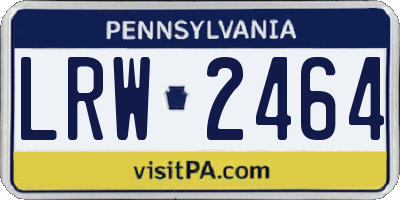 PA license plate LRW2464