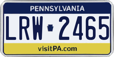 PA license plate LRW2465