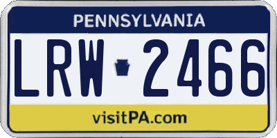 PA license plate LRW2466