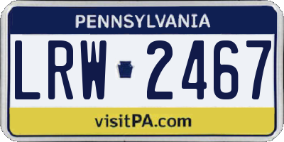 PA license plate LRW2467