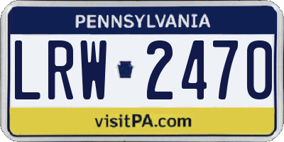 PA license plate LRW2470