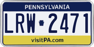 PA license plate LRW2471