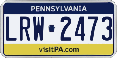PA license plate LRW2473