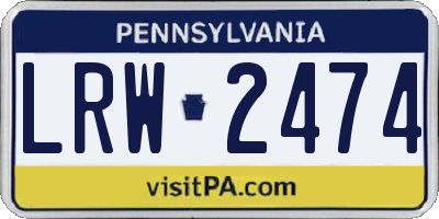 PA license plate LRW2474