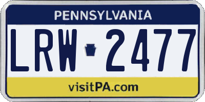 PA license plate LRW2477