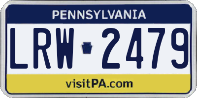 PA license plate LRW2479