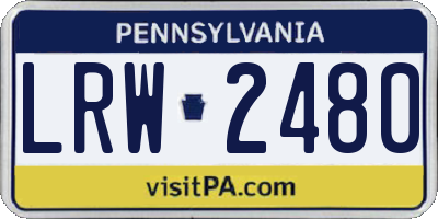 PA license plate LRW2480