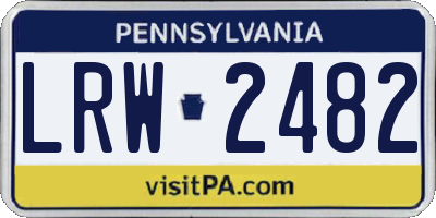 PA license plate LRW2482