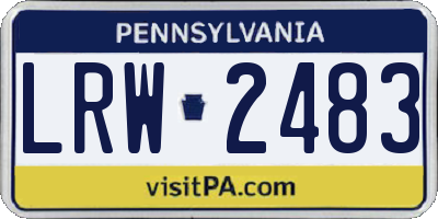 PA license plate LRW2483