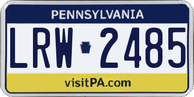 PA license plate LRW2485