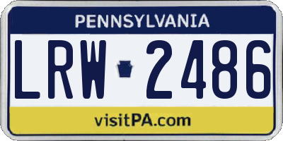 PA license plate LRW2486