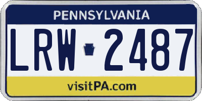 PA license plate LRW2487