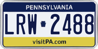 PA license plate LRW2488
