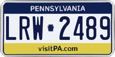 PA license plate LRW2489