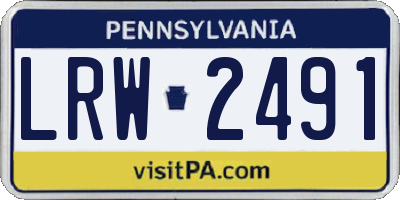 PA license plate LRW2491