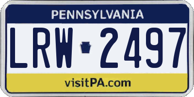 PA license plate LRW2497