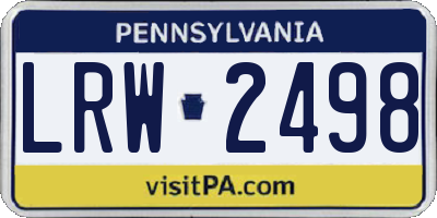 PA license plate LRW2498
