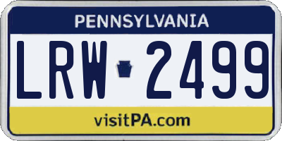PA license plate LRW2499