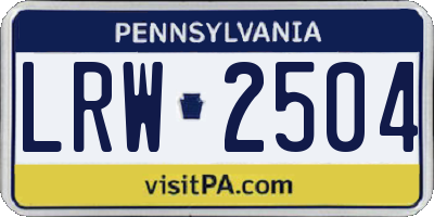 PA license plate LRW2504