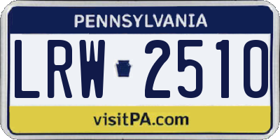 PA license plate LRW2510