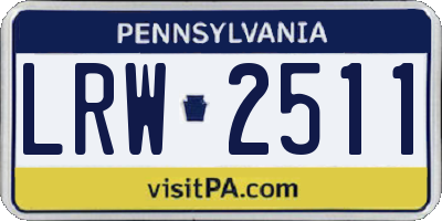 PA license plate LRW2511