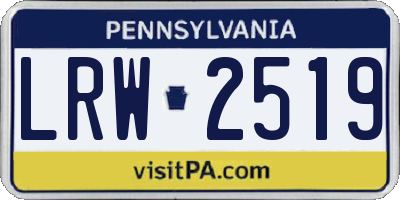 PA license plate LRW2519
