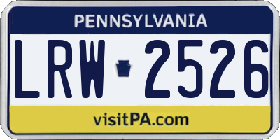 PA license plate LRW2526