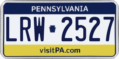 PA license plate LRW2527