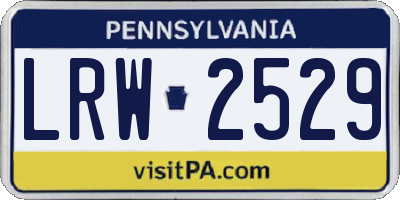 PA license plate LRW2529