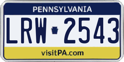 PA license plate LRW2543