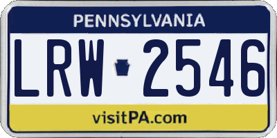 PA license plate LRW2546