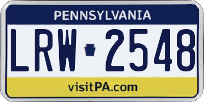 PA license plate LRW2548
